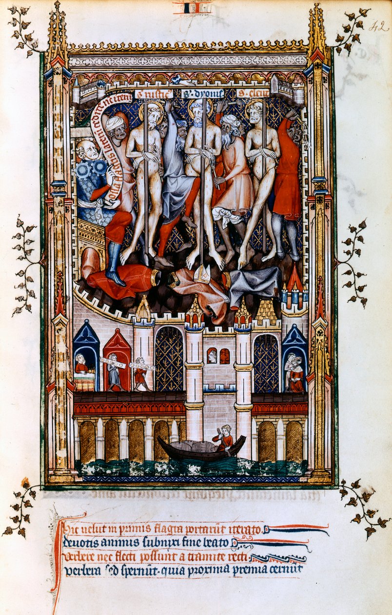 Flagelación de San Denis, San Rústico y San Eleuterio, 1317 de Unbekannt