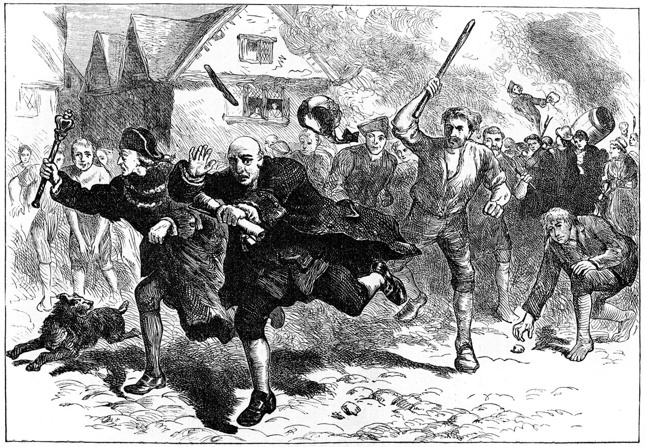 Huida de Thomas Hutchinson ante los alborotadores, Boston, Massachusetts de Unbekannt