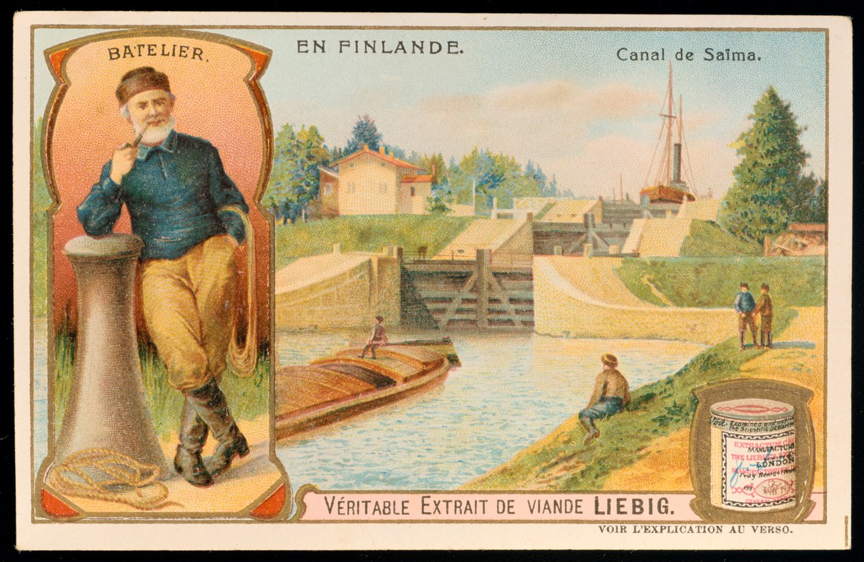Vuelo de cerraduras en el canal de Saima, Finlandia, c1900 de Unbekannt