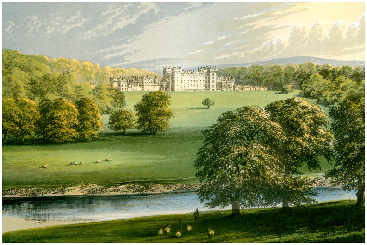 Castillo de Floors, Roxburghshire, Escocia, Duque de Roxburghe, c1880 de Unbekannt