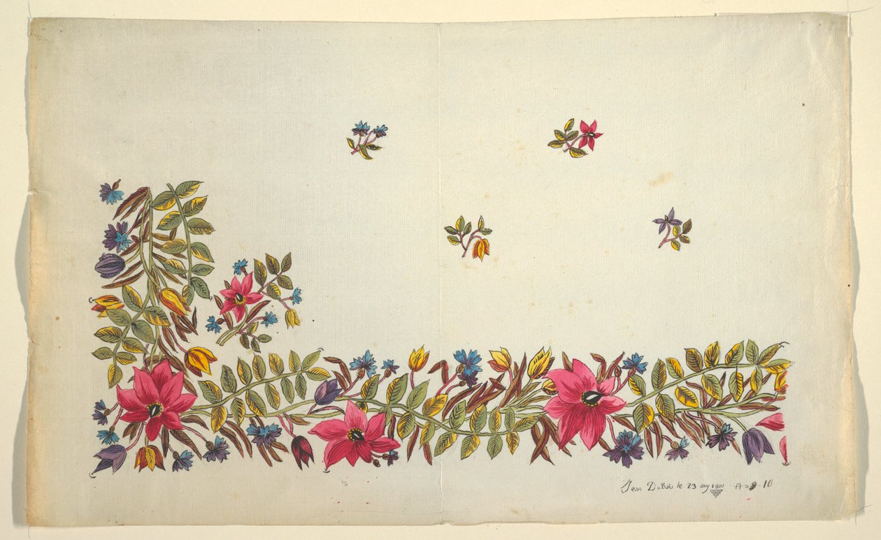 Diseño floral para textil impreso de Unbekannt