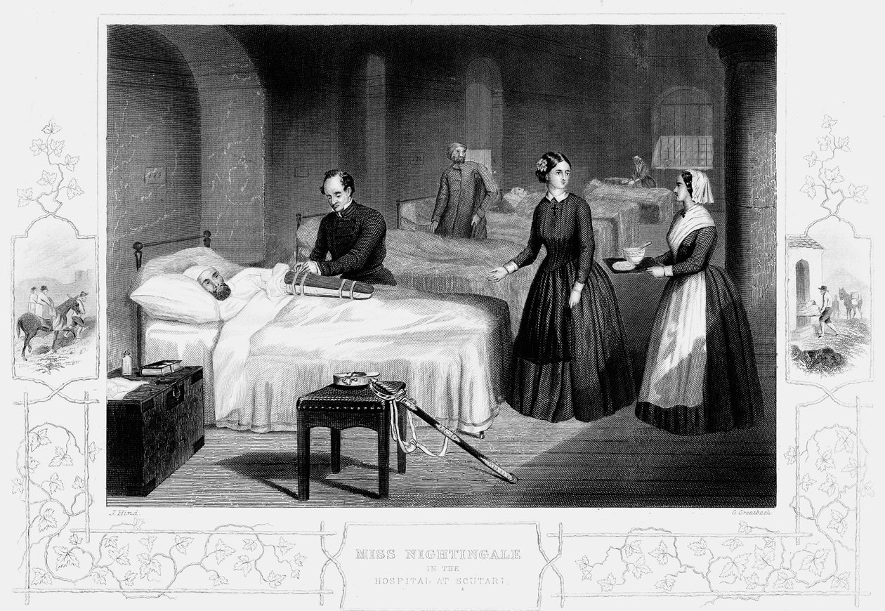 Florence Nightingale en el hospital de Scutari, c1860 de Unbekannt