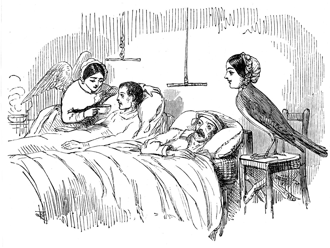 Florence Nightingale observando a una enfermera en el trabajo, 1854 de Unbekannt