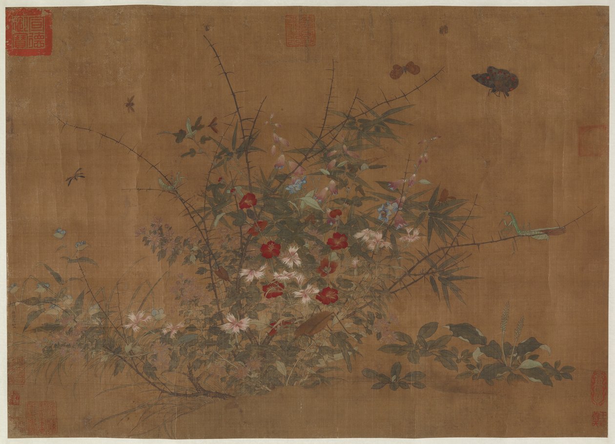 Flores e insectos, dinastía Ming, siglo XV de Unbekannt