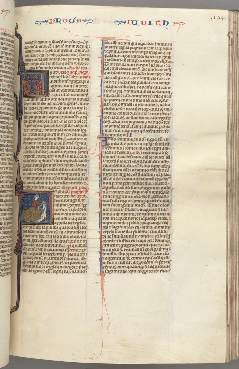 Fol. 194r, Judith, inicial historiada A, Judith decapitando a Holofernes, c. 1275-1300 de Unbekannt
