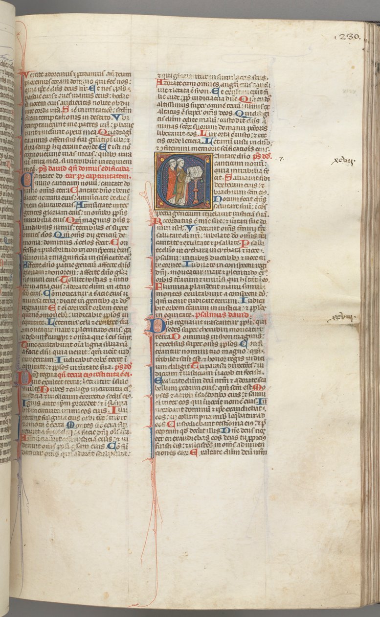 Fol. 230r, Salmo 97, inicial historiada C, dos clérigos cantando en un atril de Unbekannt