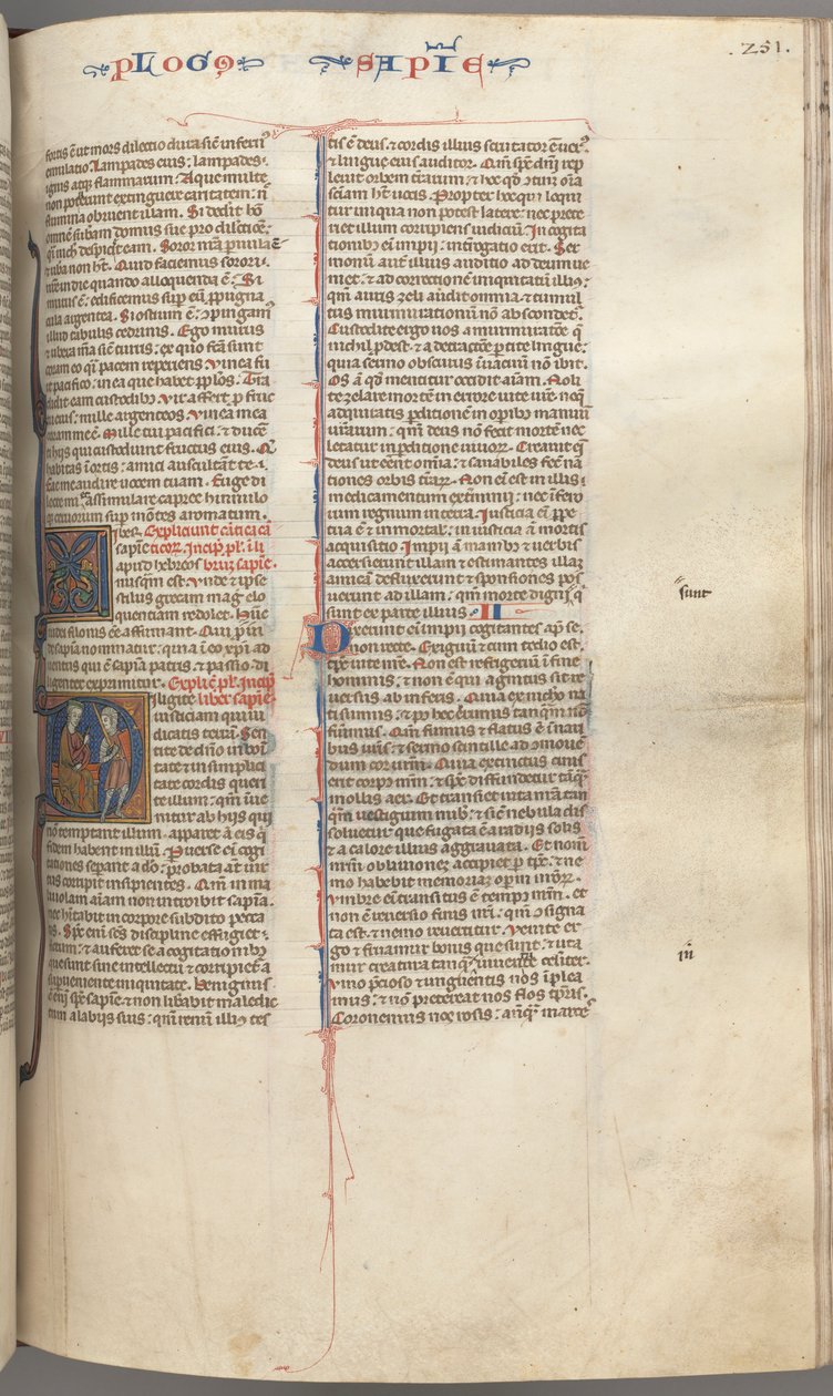 Fol. 251 r, Sabiduría, inicial historiada D, Salomón instruyendo a un soldado, c. 1275-1300 de Unbekannt