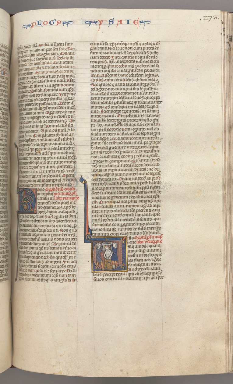Fol. 273r, Isaías, inicial historiada V, el martirio de Isaías, c. 1275-1300 de Unbekannt