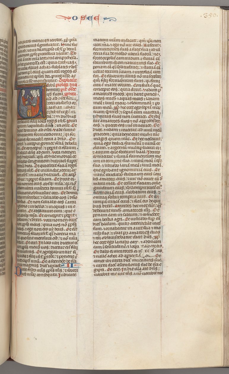 Fol. 350r, Oseas, inicial historiada V, Oseas predicando a tres hombres, c. 1275-1300 de Unbekannt