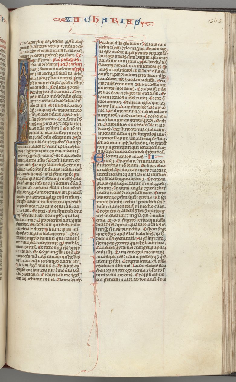 Fol. 365r, Zacarías, inicial historiada I, Zacarías de pie con un pergamino, c. 1275-1300 de Unbekannt