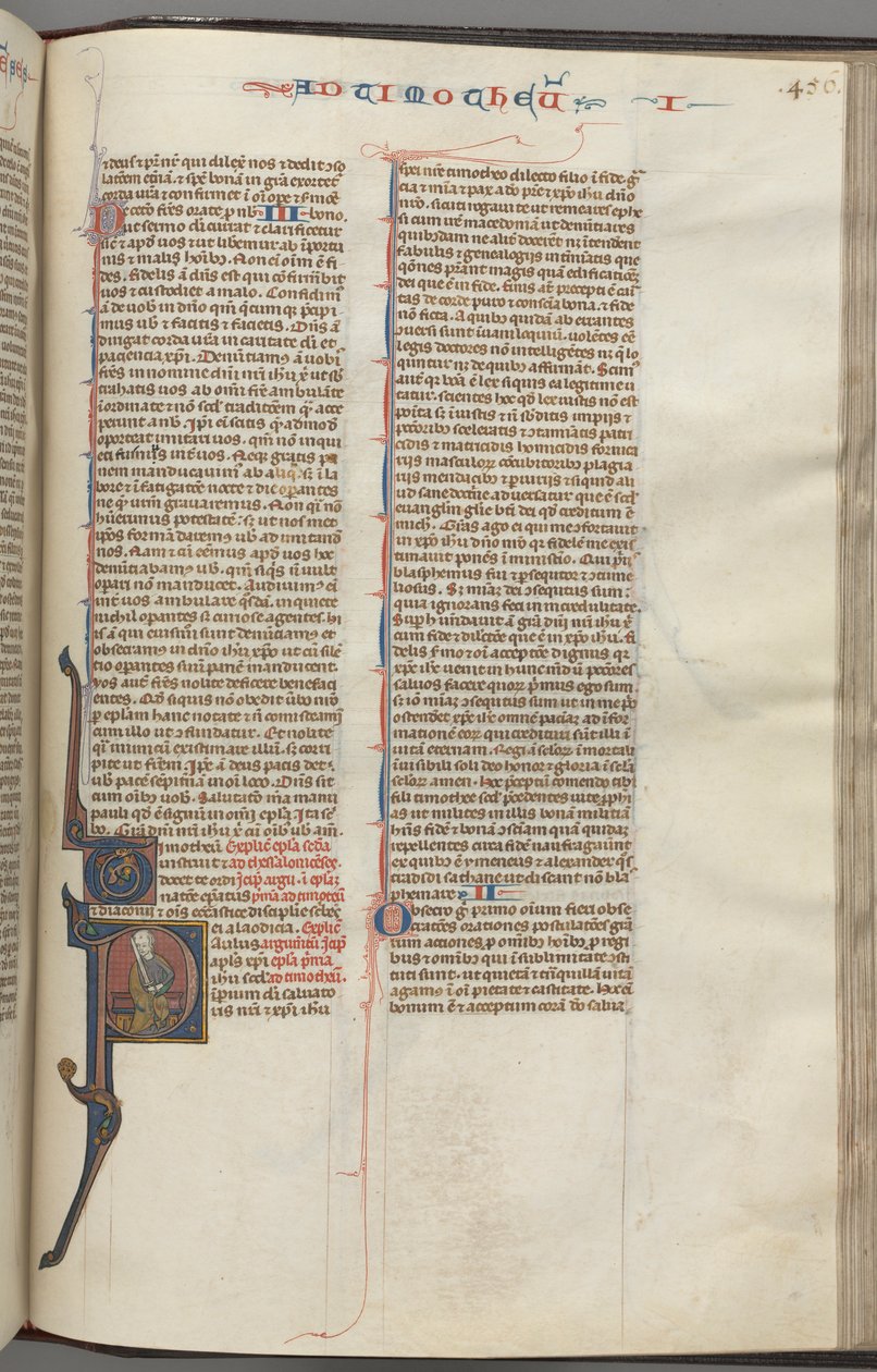 Fol. 456r, Timoteo I, inicial historiada P, Pablo sentado, c. 1275-1300 de Unbekannt
