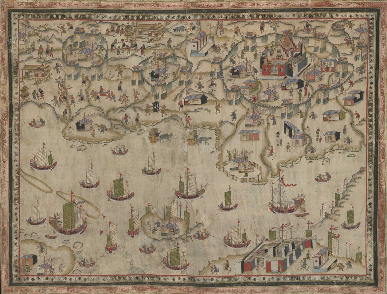 Forts Zeelandia y Provintia y la ciudad de Tainan de Unbekannt