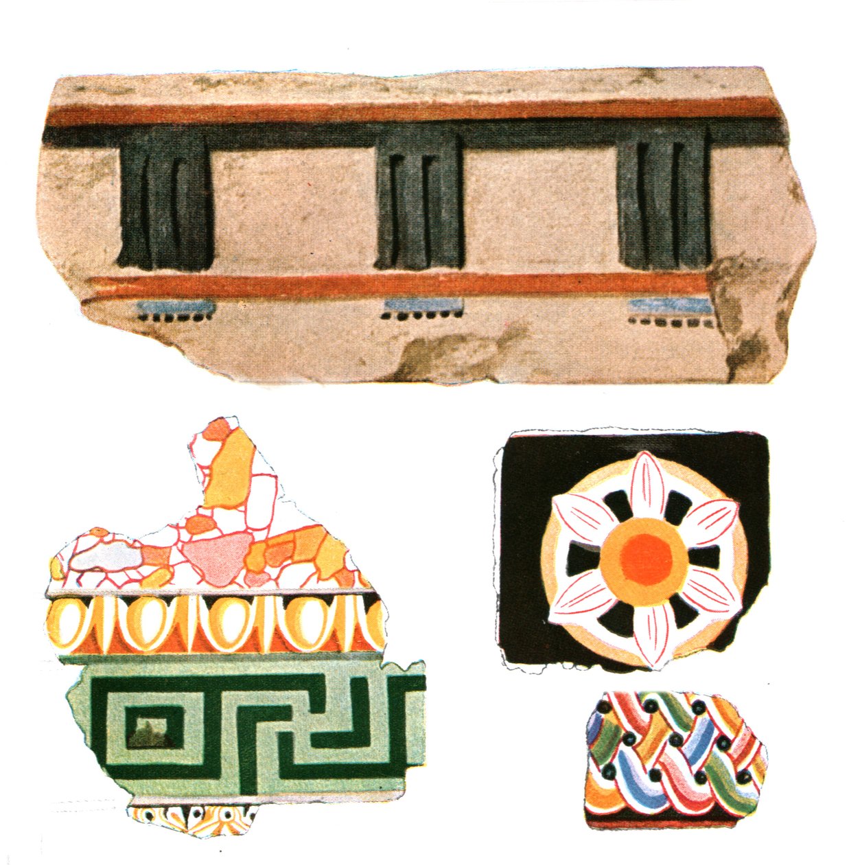 Fragmentos de decoración de Delos, Grecia, 1928 de Unbekannt