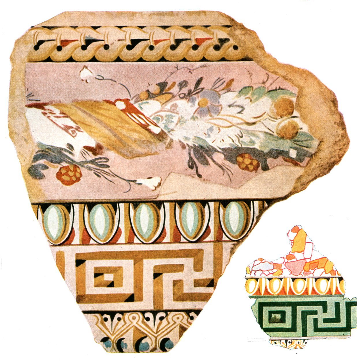 Fragmentos de decoración de Delos, Grecia, 1928 de Unbekannt