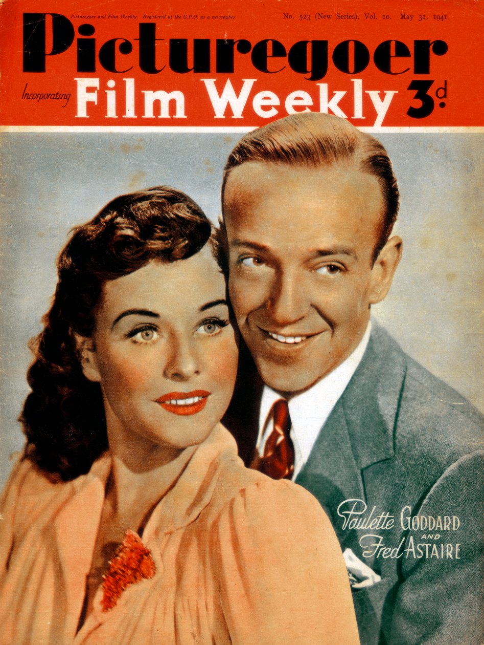 Fred Astaire 1899-1987 y Paulette Goddard 1910-1990, actores, 1941 de Unbekannt