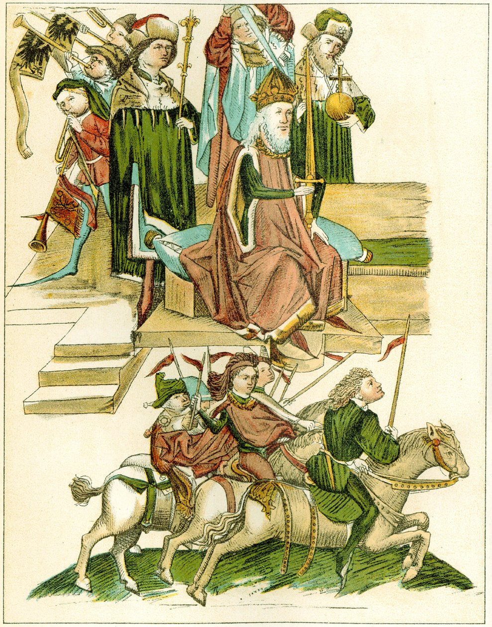 Federico I recibe Brandeburgo Copia de una ilustración de la crónica ilustrada de Richental, c. 1440 de Unbekannt