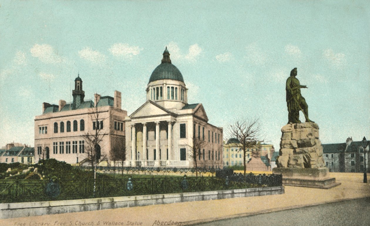 Biblioteca Libre Iglesia Libre S y Estatua de Wallace - Aberdeen de Unbekannt