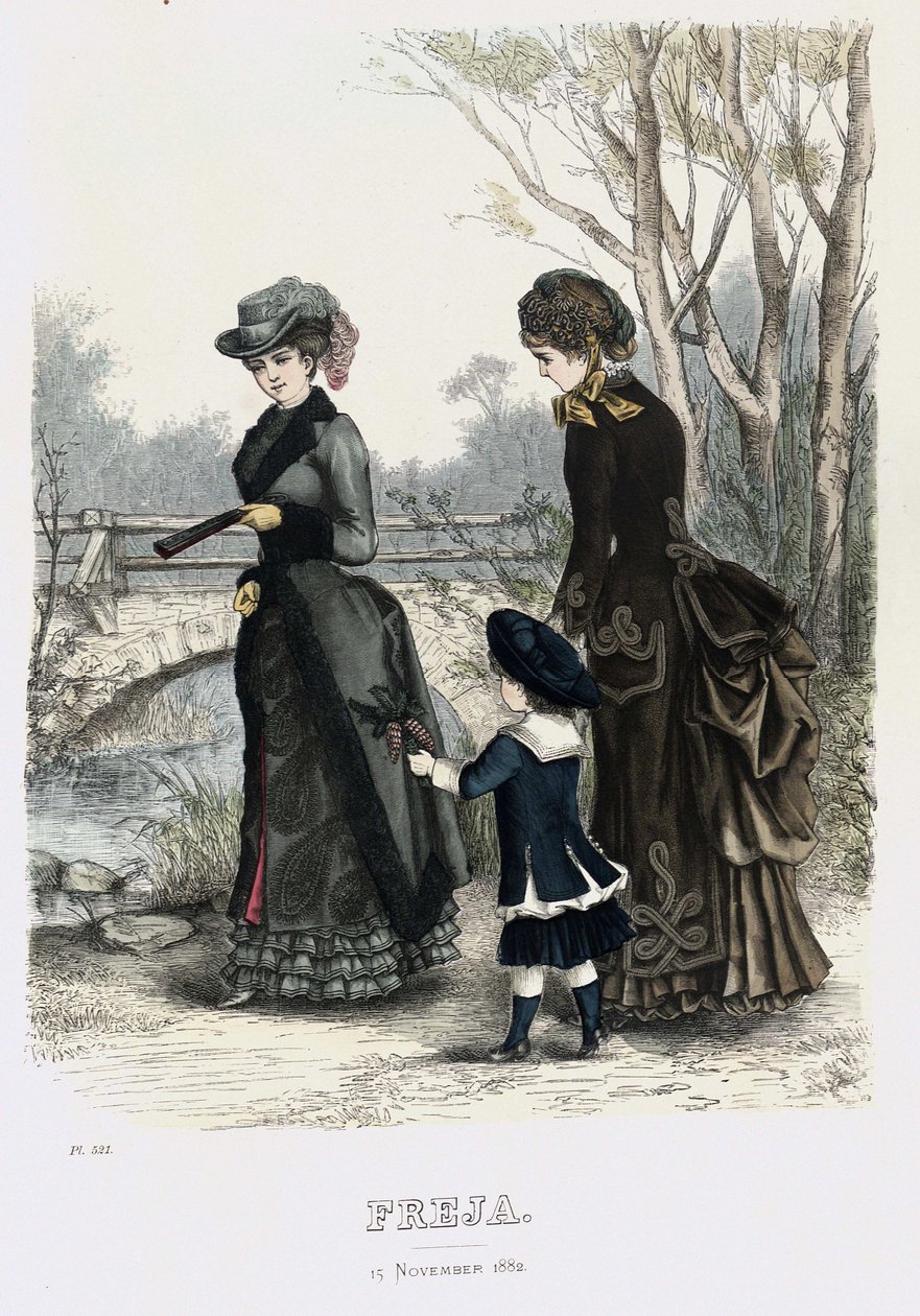 Freja revista ilustrada de moda escandinava 1882, ilustración n.º 21 de Unbekannt