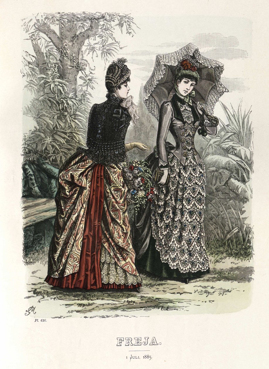 Freja revista ilustrada de moda escandinava 1885, ilustración n.º 13 de Unbekannt