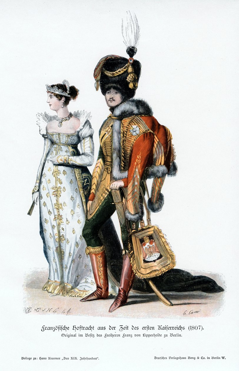 Vestido de corte francés de la época del primer Imperio, 1807 de Unbekannt