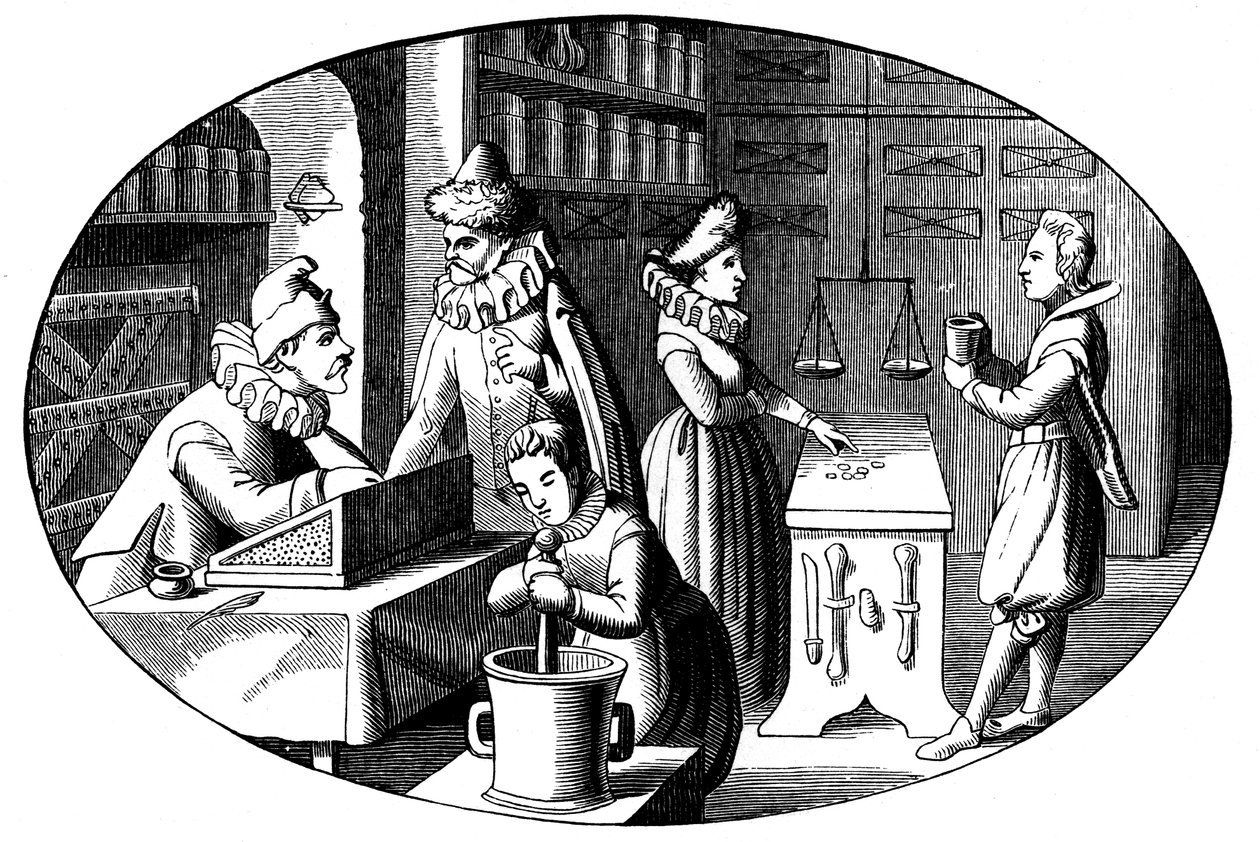 Boticario y tendero francés, siglo XVI de Unbekannt