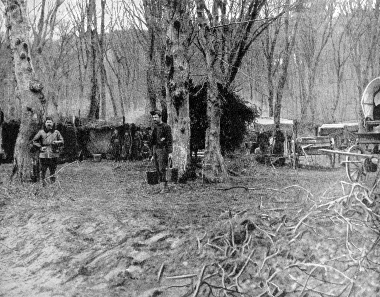 Área de descanso francesa y cocina de sopa detrás de las líneas, Primera Guerra Mundial, 1915 de Unbekannt
