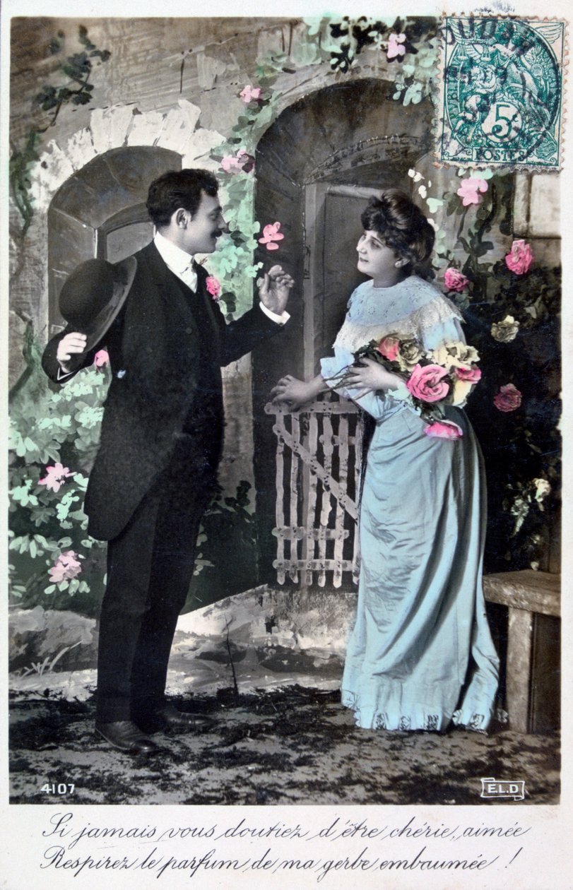 Postal romántica francesa, c1900 de Unbekannt
