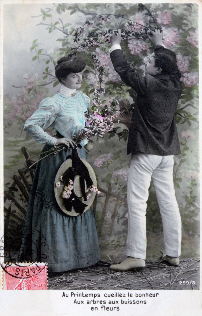 Postal romántica francesa, c. 1900 de Unbekannt