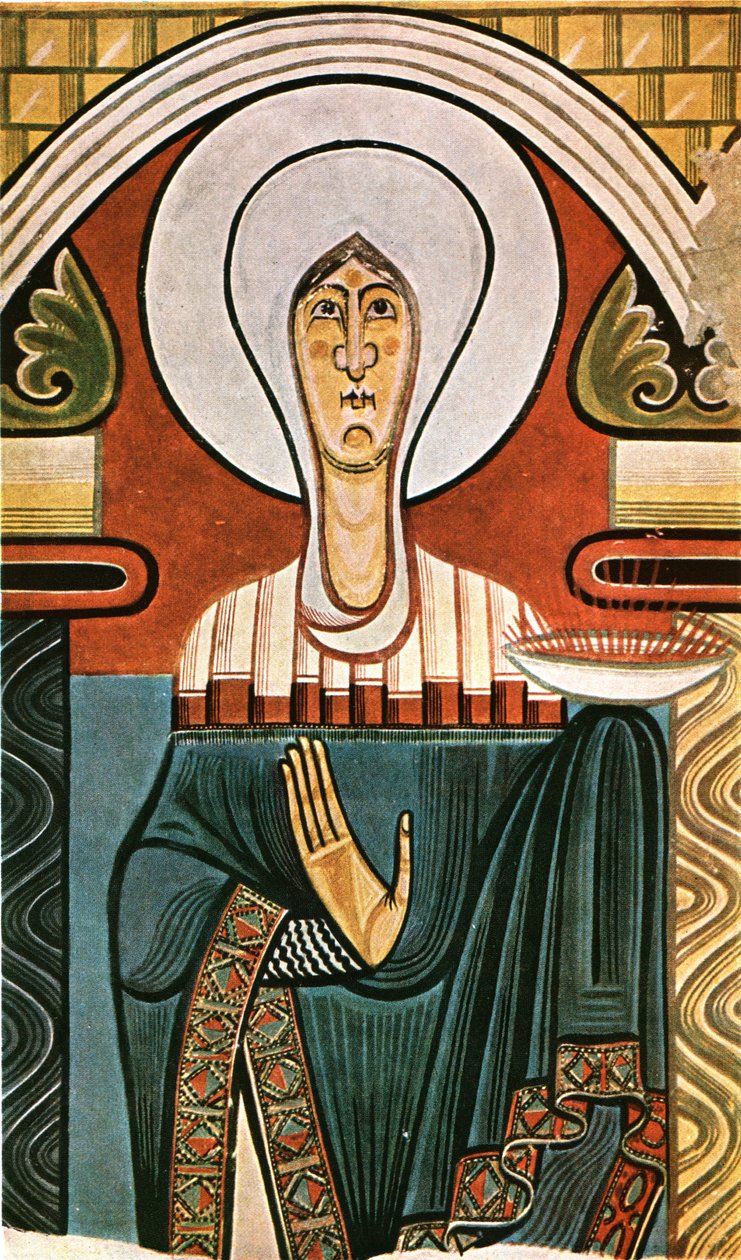 Fresco en la iglesia de Sant Climent de Tahull, Cataluña, España, 1928 de Unbekannt