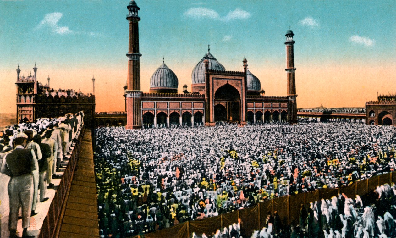 Oraciones del viernes, Jama Masjid, Delhi, India, principios del siglo XX de Unbekannt