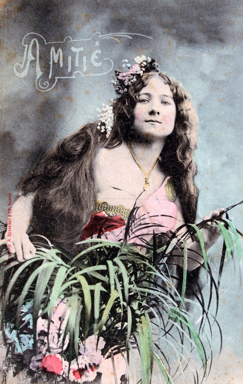 Amistad, postal vintage francesa, c1900 de Unbekannt