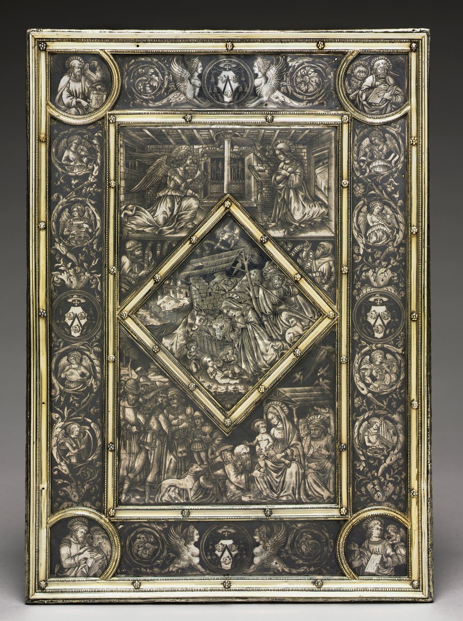 Portada de un libro de evangelios del cardenal francés Jean La Balou 1421-1491, c. 1467-1468 de Unbekannt
