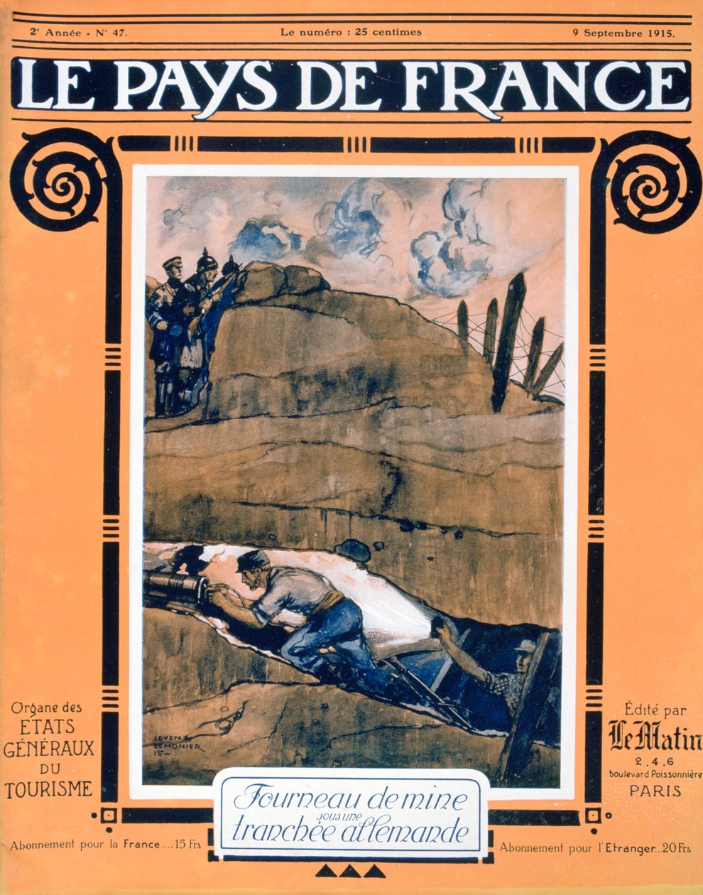 Portada de Le Pays de France, 9 de septiembre de 1915 de Unbekannt
