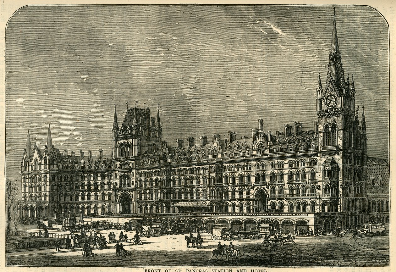 Frente de la Estación y Hotel de St. Pancras, c1876 de Unbekannt