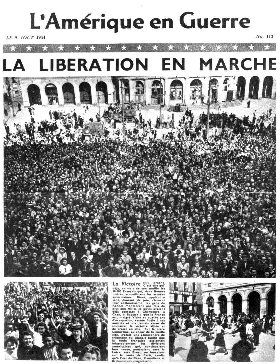 Portada del periódico LAmerique en Guerre, 9 de agosto de 1944 de Unbekannt