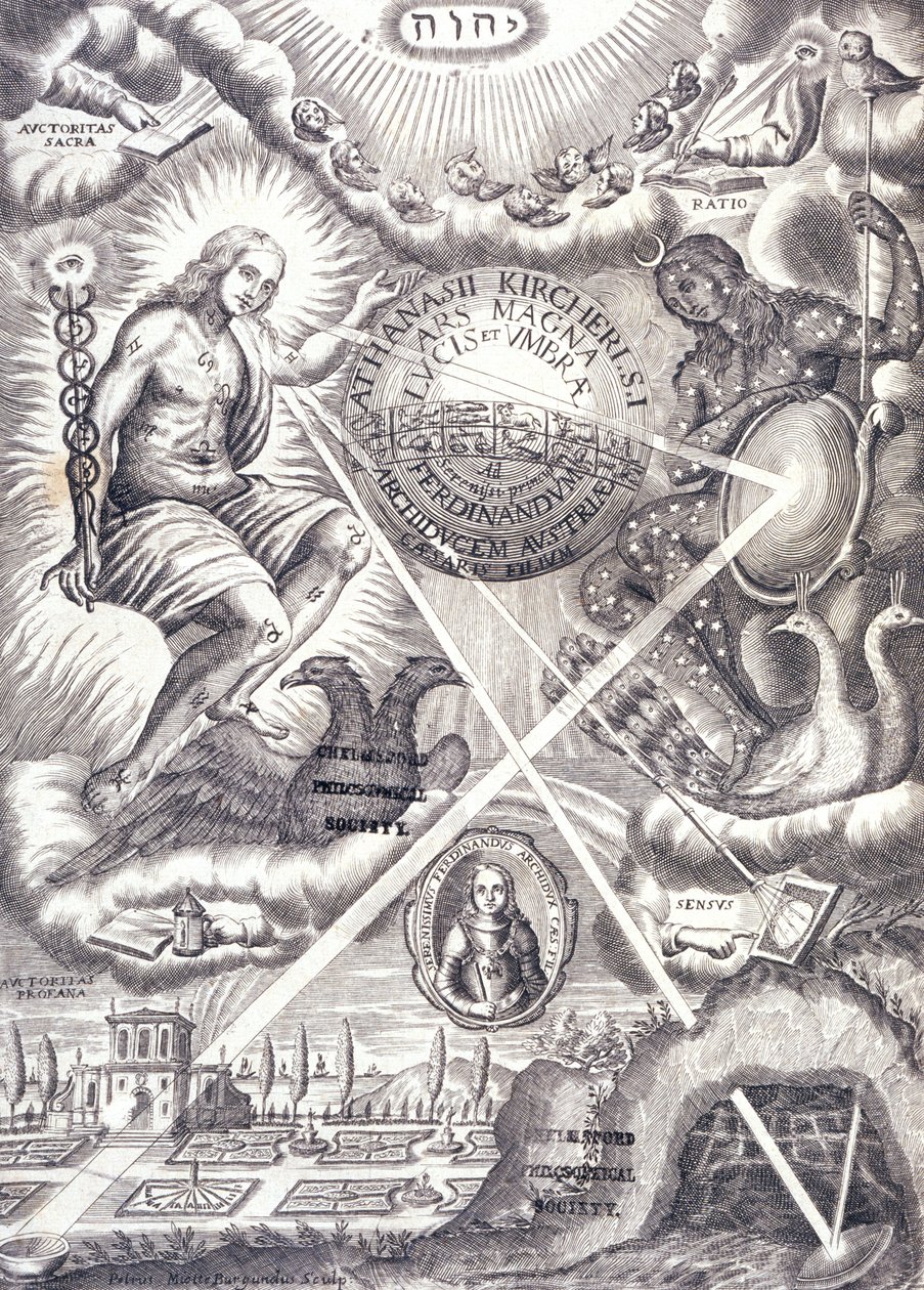 Frontispicio de Ars Magna Lucis Et Umbrae de Athanasius Kircher de Unbekannt