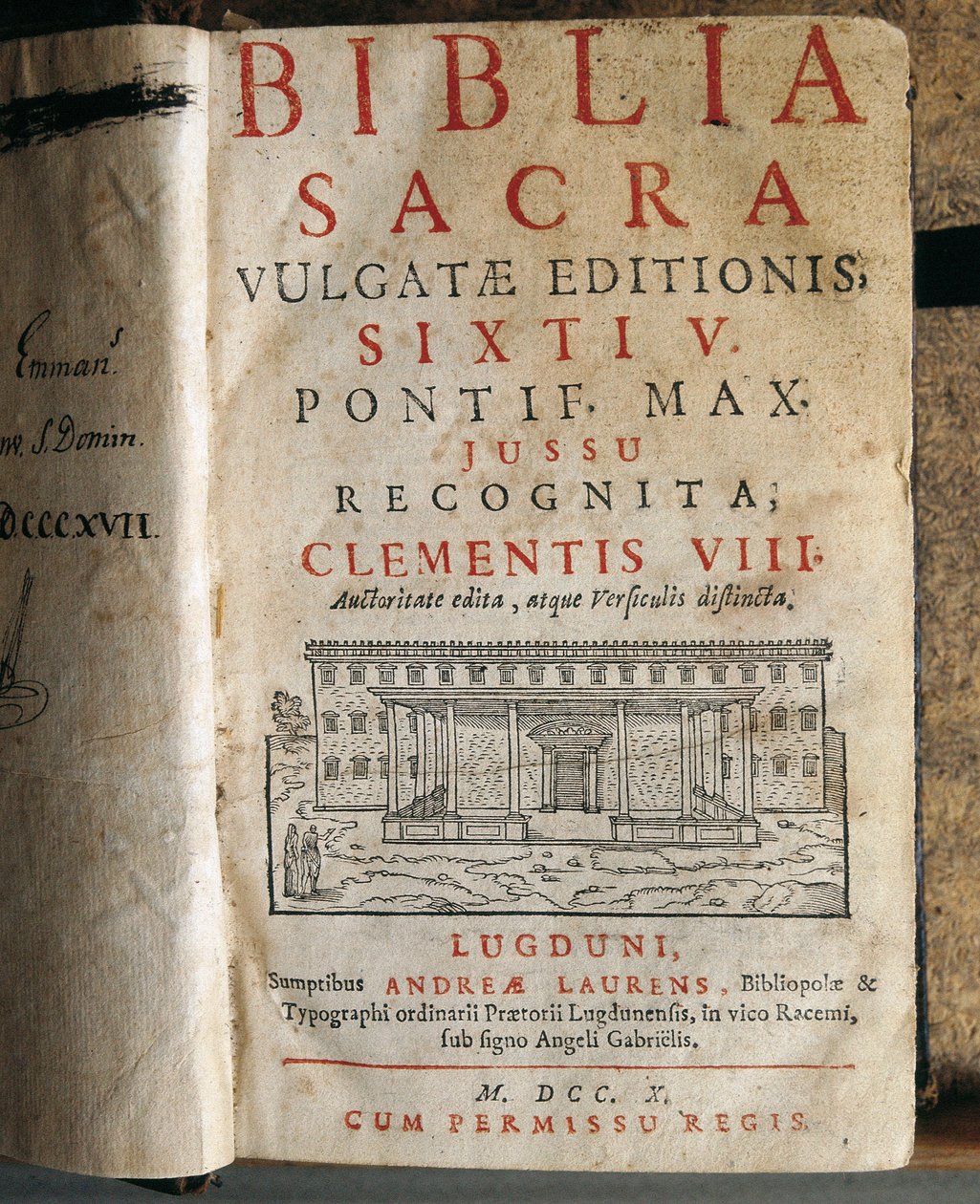 Frontispicio de la Sagrada Biblia de Sixto V (1520-1590) de Unbekannt