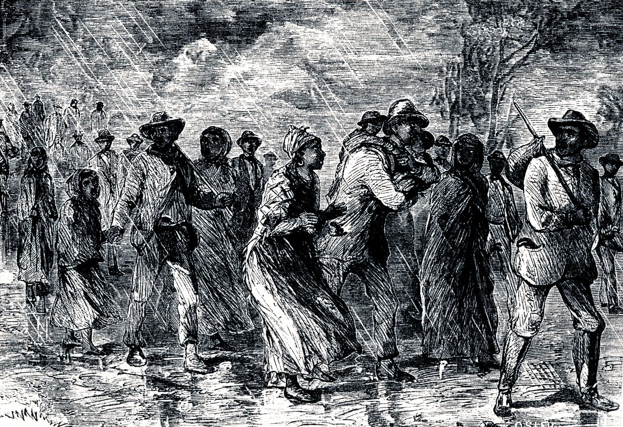 Esclavos fugitivos huyendo de Maryland a Delaware por el Ferrocarril Subterráneo, 1850-1851 de Unbekannt