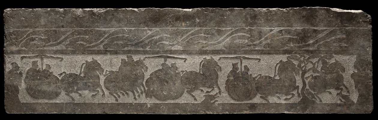 Relieve funerario con procesión de carros, siglo II de Unbekannt