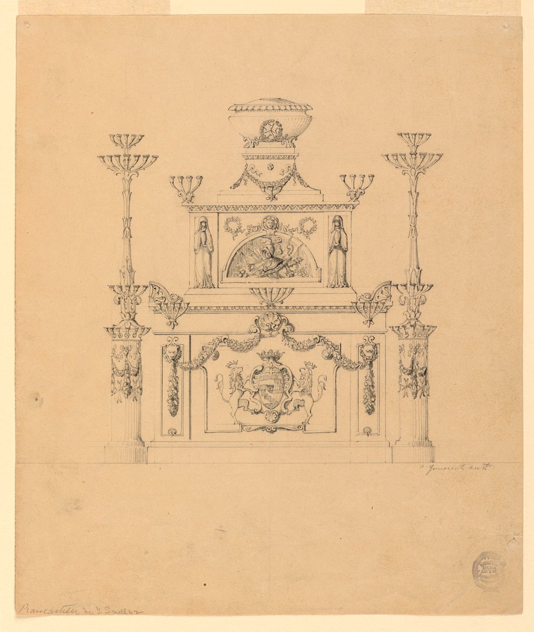 Muebles con brazos y candelabros de Unbekannt