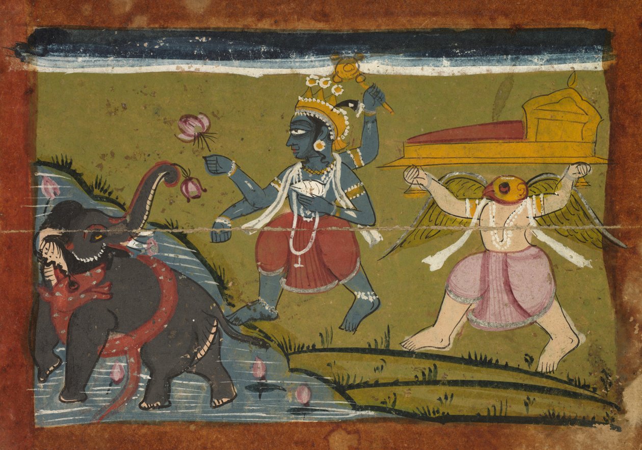 Gajendra Moksha: La salvación del rey de los elefantes, 1800s de Unbekannt