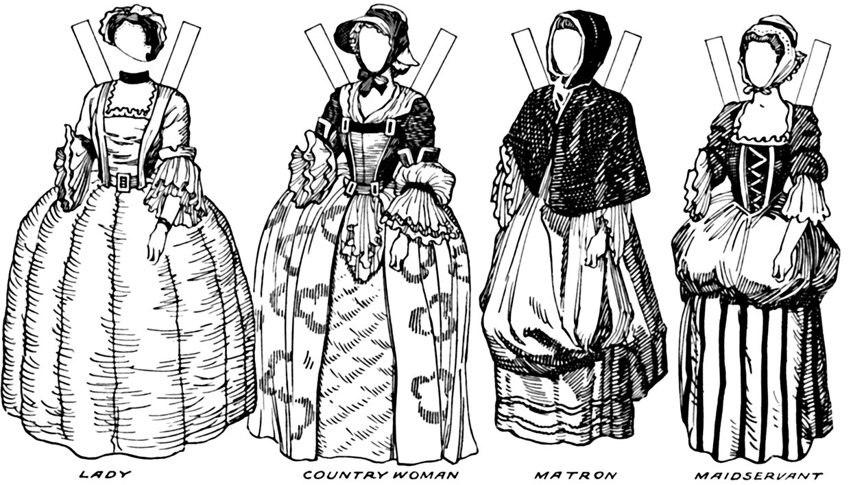 Galería de trajes históricos: Lo que la gente vestía en los primeros días georgianos, c. 1934 de Unbekannt