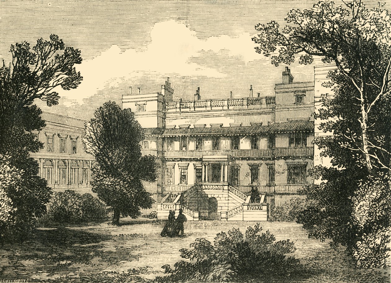 Fachada del jardín de la Casa Northumberland, 1881 de Unbekannt