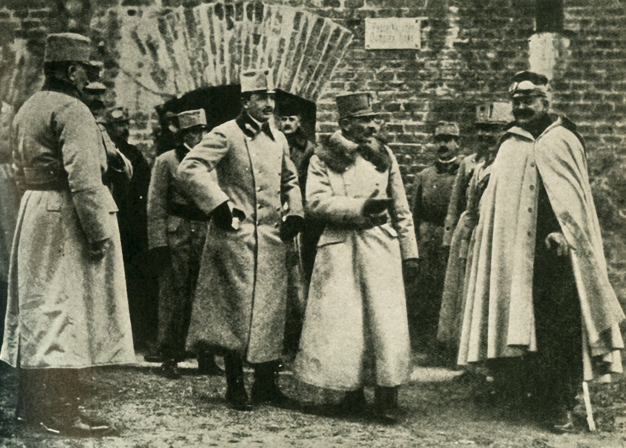 General Kusmanek y el Príncipe Francisco José en la Fortaleza de Przemysl, Primera Guerra Mundial, 1915 de Unbekannt