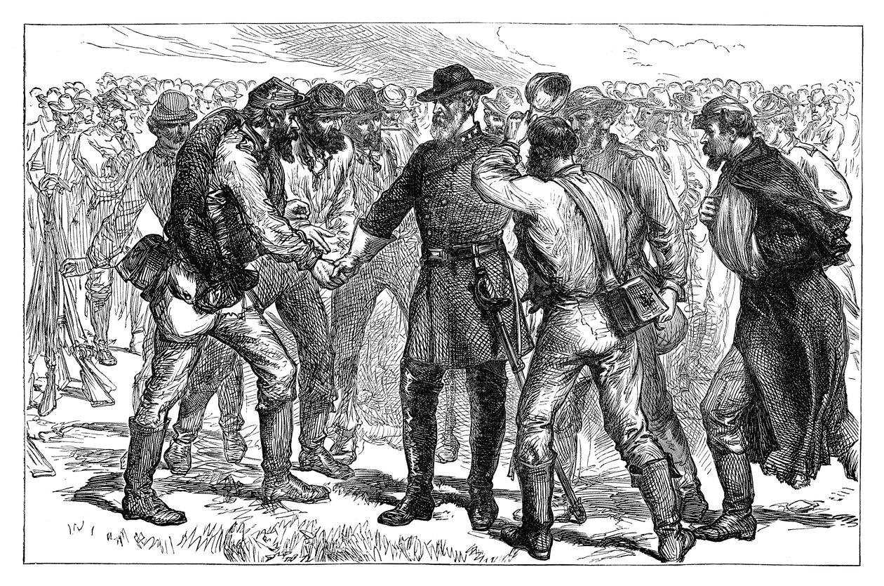 El General Lee despidiéndose de sus soldados, 1865 finales del siglo XIX de Unbekannt