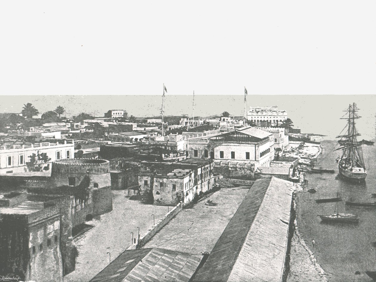 Vista general de la capital, Zanzíbar, 1895 de Unbekannt