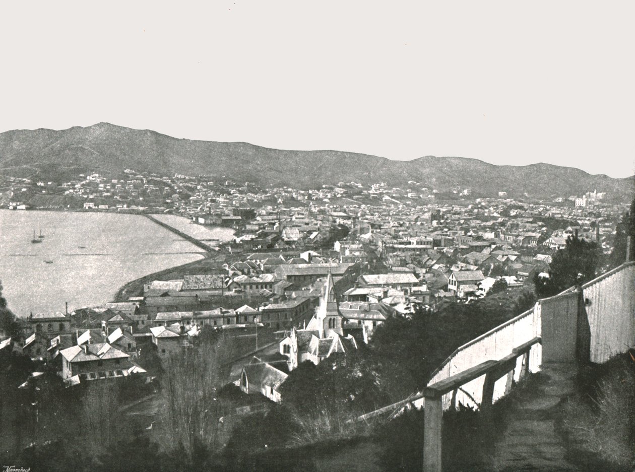 Vista general de la ciudad, Wellington, Nueva Zelanda, 1895 de Unbekannt