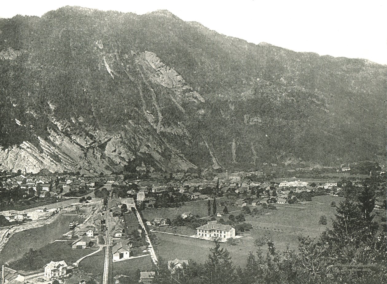 Vista general de la ciudad de Interlaken, Suiza, 1895 de Unbekannt