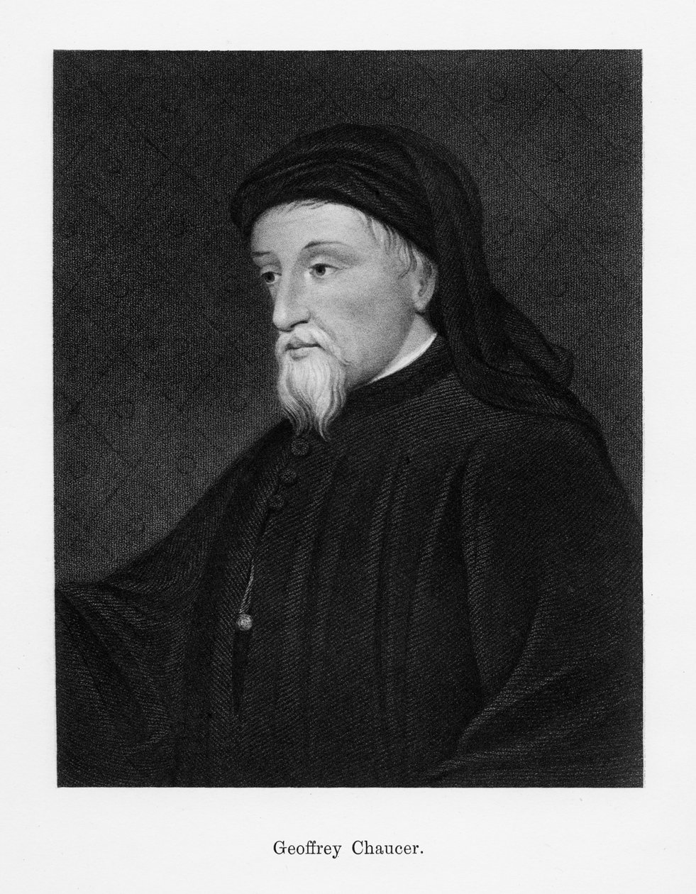 Geoffrey Chaucer, autor, poeta, filósofo, burócrata y diplomático inglés, siglo XIX de Unbekannt