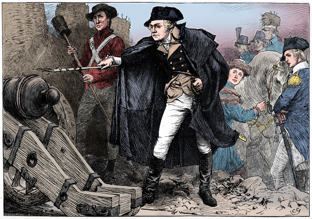 George Washington en el sitio de Yorktown, Virginia, 1781 c1880 de Unbekannt